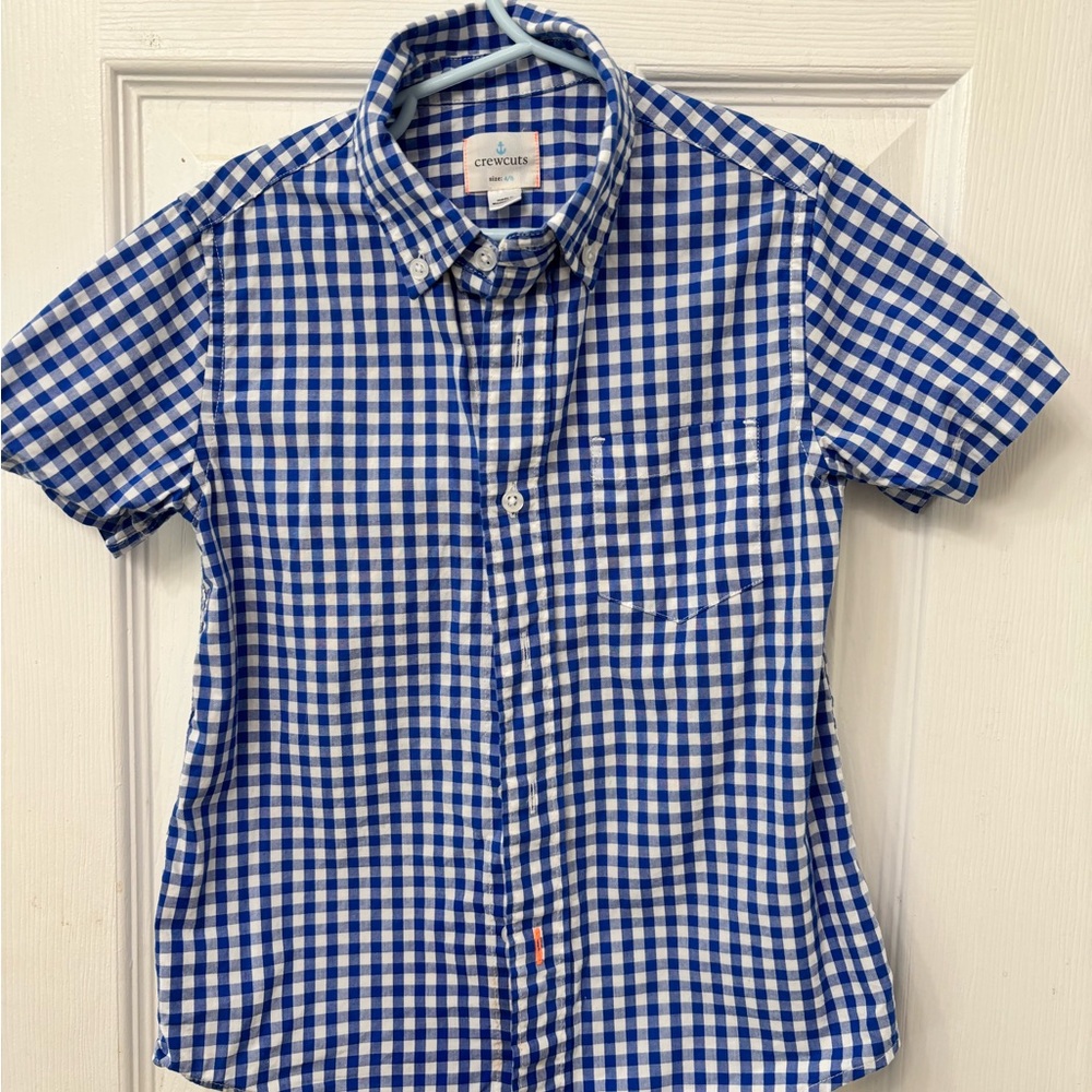 Crewcuts Blue and White Checkered Casual Shirt